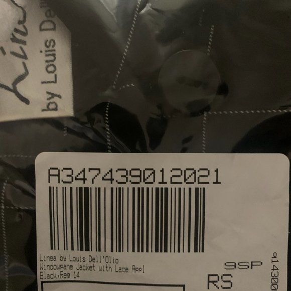 NWT LINEA BY LOUIS DELL'OLIO WINDOWPANE LACE APPLIQUE BLACK JACKET 14 - Picture 9 of 10